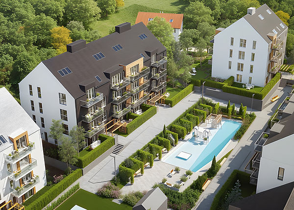 wizualizacja architektoniczna budynku mieszkalnego
